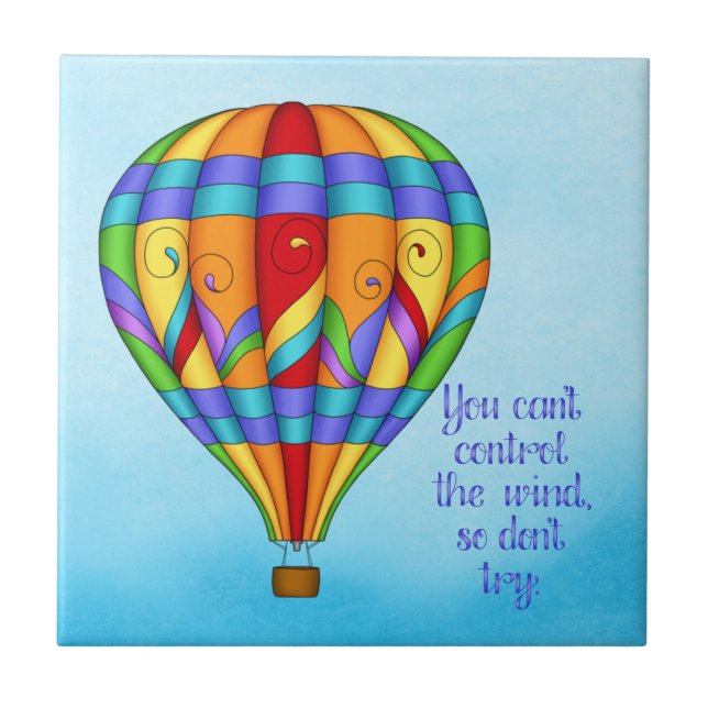 Colourful Hot Air Balloon Tile (Front)