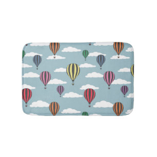 Colourful hot air balloons bath mat