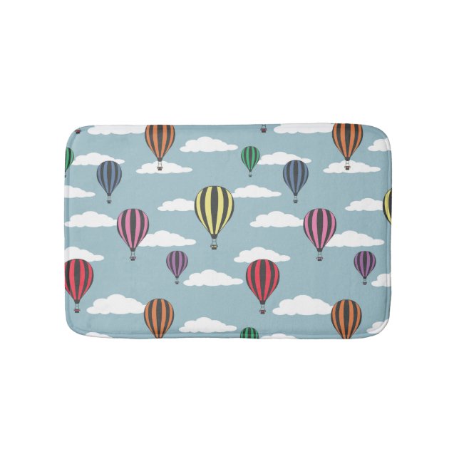 Colourful hot air balloons bath mat (Front)