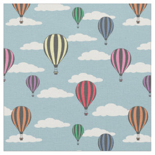Colourful hot air balloons fabric