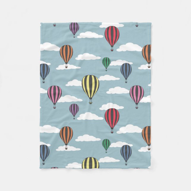Colourful hot air balloons fleece blanket (Front)