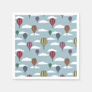 Colourful hot air balloons napkin