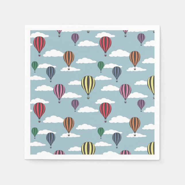 Colourful hot air balloons napkin (Front)