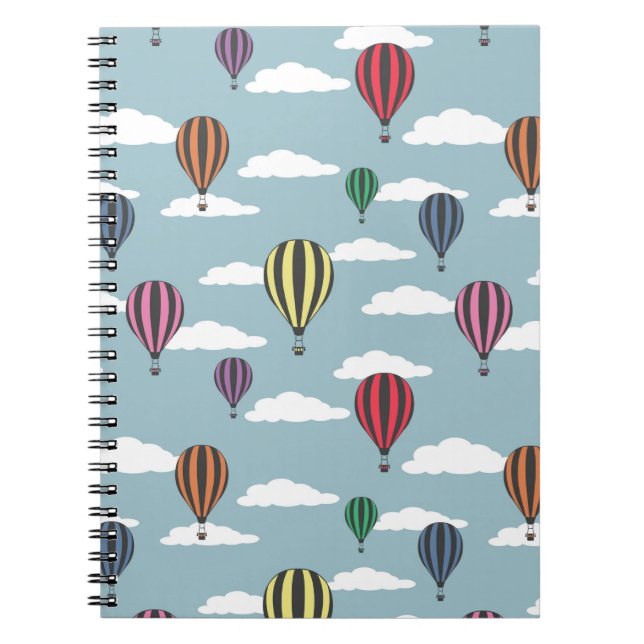 Colourful hot air balloons notebook (Front)