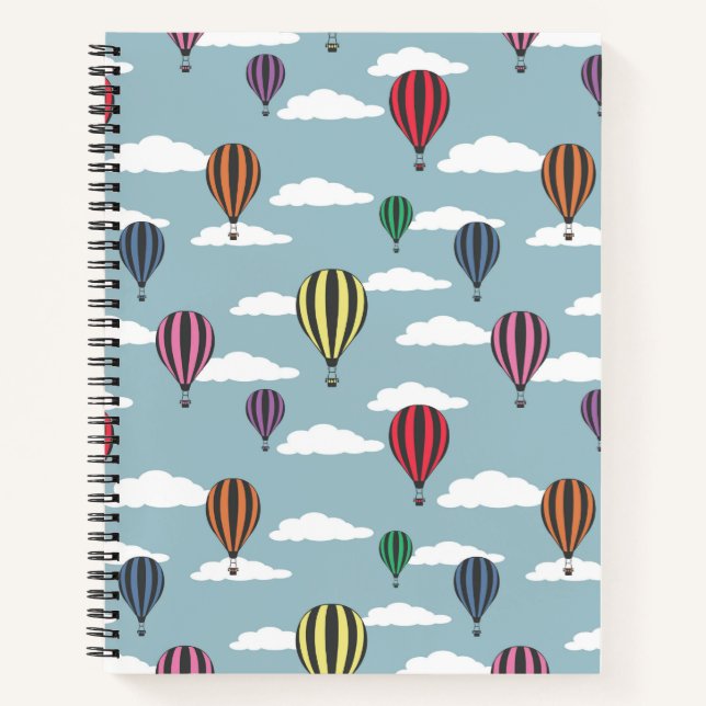Colourful hot air balloons notebook (Front)