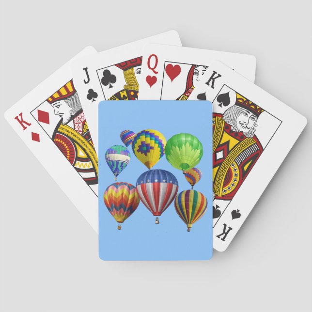 Colourful Hot Air Balloons Playing Cards (Back)