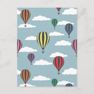 Colourful hot air balloons postcard
