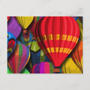 Colourful Hot Air Balloons Postcard
