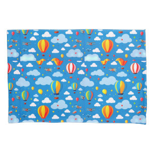 Colourful Hot Air Balloons Soaring Pillowcase