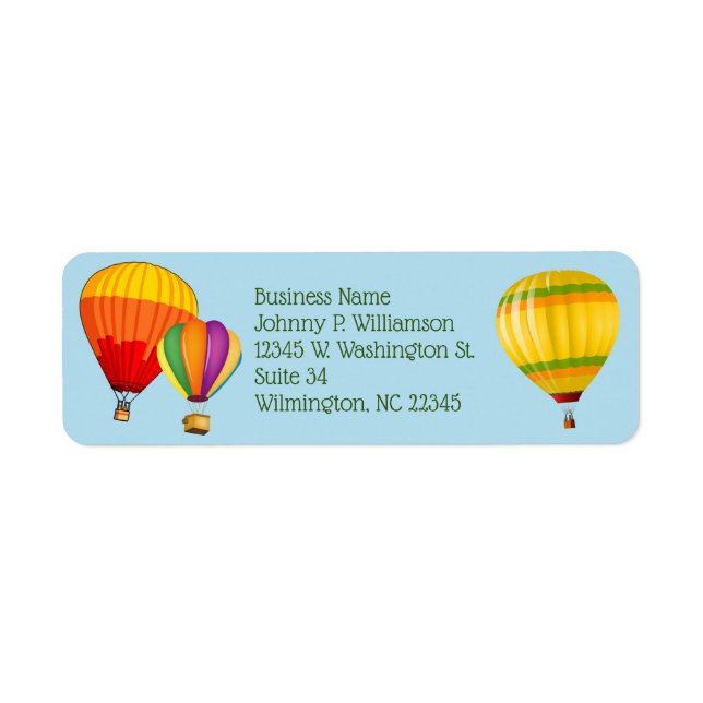 Colourful Hot Air Balloons Sports Travel Custom (Front)