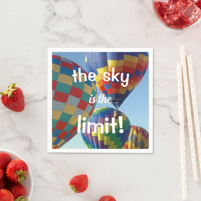 Colourful Hot Air Balloons "The Sky is the Limit!" Napkin (Insitu)