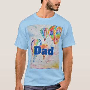 Colourful Hot Air Balloons Watercolour Painting T-Shirt