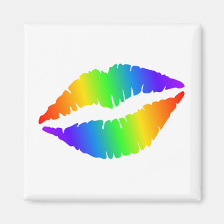 Colourful Hot Lips Square Magnet