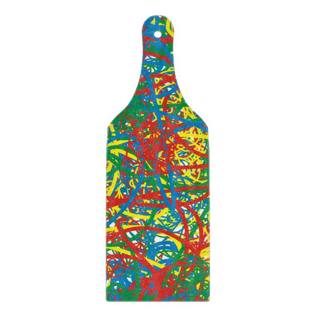 Colourful hot mess blast multi colour splash cutting board (Front)