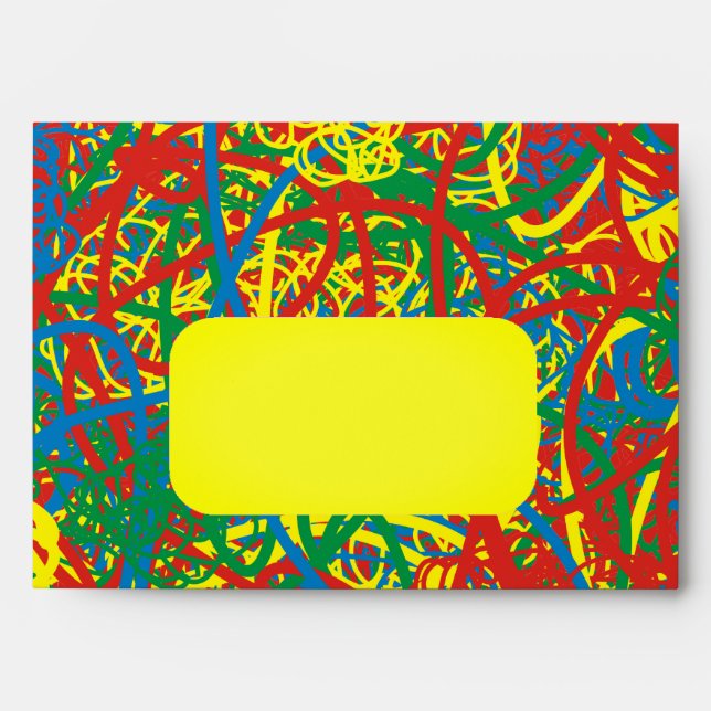 Colourful hot mess blast multi colour splash rainb envelope (Front)