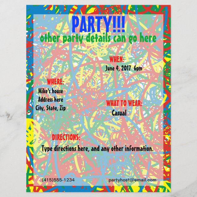 Colourful hot mess blast multi colour splash rainb flyer (Front)