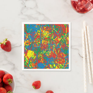 Colourful hot mess blast multi colour splash rainb napkin
