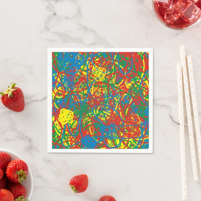 Colourful hot mess blast multi colour splash rainb napkin (Insitu)