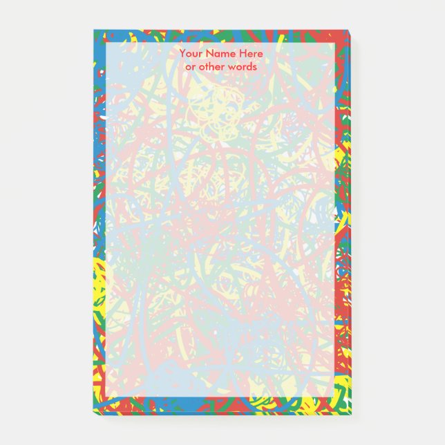 Colourful hot mess blast multi colour splash rainb post-it notes (Front)