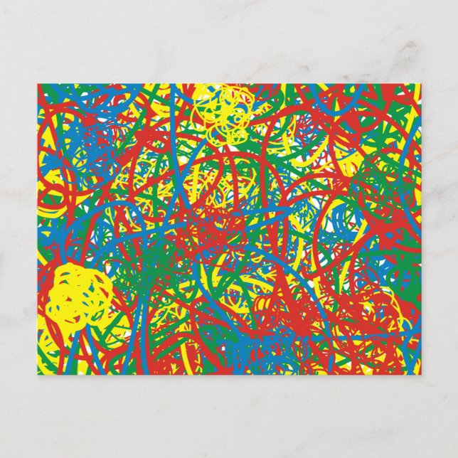 Colourful hot mess blast multi colour splash rainb postcard (Front)