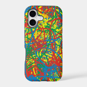 Colourful hot mess blast red blue yellow green art