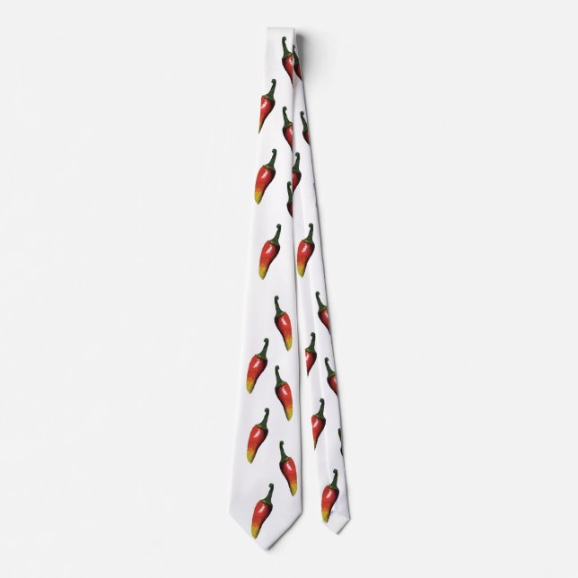 Colourful Hot Peppers Custom Tie (Front)