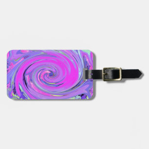 Colourful Hot Pink and Purple Boho Hippie Swirl Luggage Tag