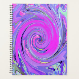 Colourful Hot Pink and Purple Boho Hippie Swirl Planner