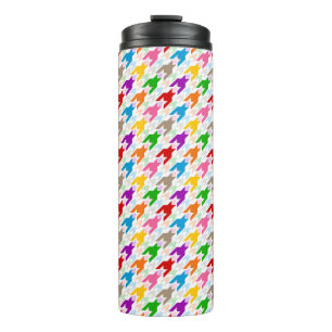 Colourful Houndstooth Pattern White Thermal Tumbler