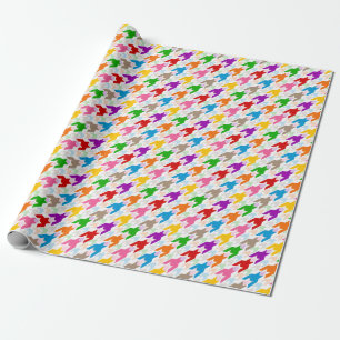 Colourful Houndstooth Pattern White Wrapping Paper