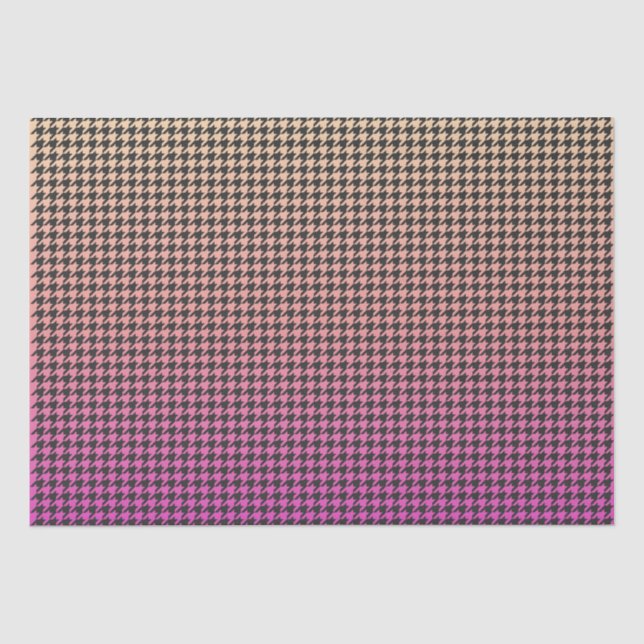 Colourful Houndstooth- Pink to Yellow Gradient- Tissue Paper (Front)