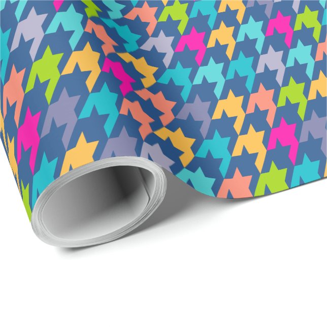 Colourful Houndstooth Seamless Pattern 2 Wrapping Paper (Roll Corner)