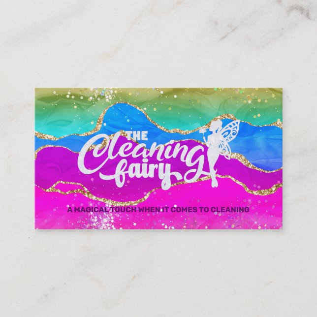 Colourful House Cleaning Business Cards (Front)