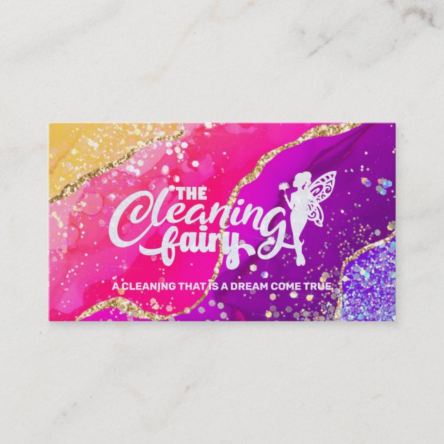 Colourful House Cleaning Business Cards (Front)