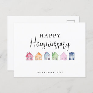 Colourful House Happy Housiversary Real Estate Postcard