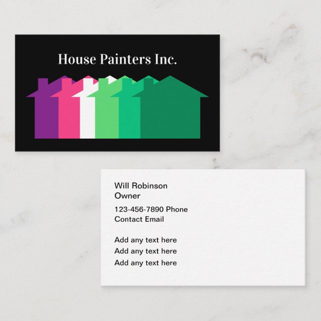 Colourful House Painter Unique Business Cards (Front/Back)
