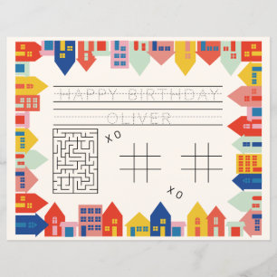 Colourful Houses Birthday Activity Placemat