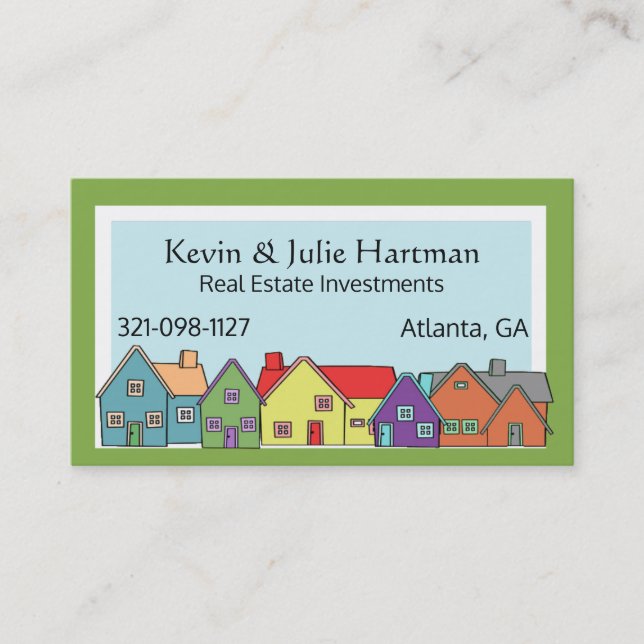 Colourful Houses Business Card (Front)
