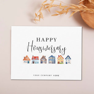 Colourful Houses Happy Housiversary Postcard