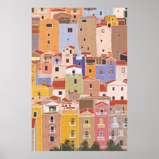 Colourful Houses in Italy Poster (Front)
