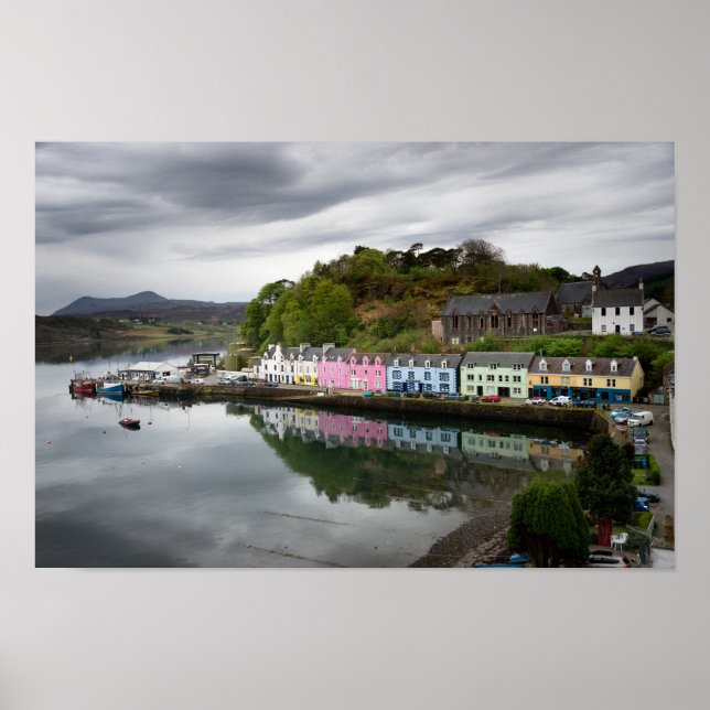 Colourful houses in Portree, Skye Poster (Front)