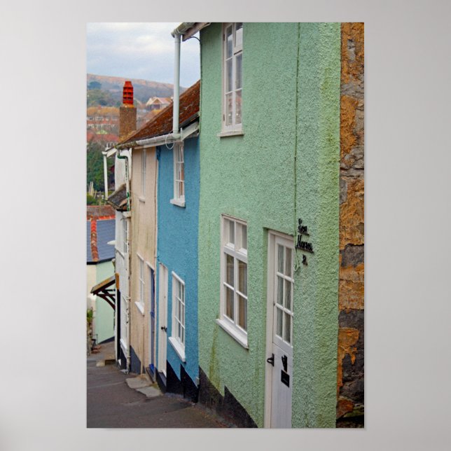 Colourful houses, Lyme Regis, Dorset, England Poster (Front)