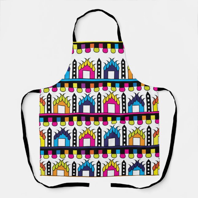 Colourful Houses Modern  Apron (Front)