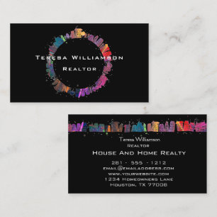 Colourful Houses Modern Artistic Real Estate Business Card