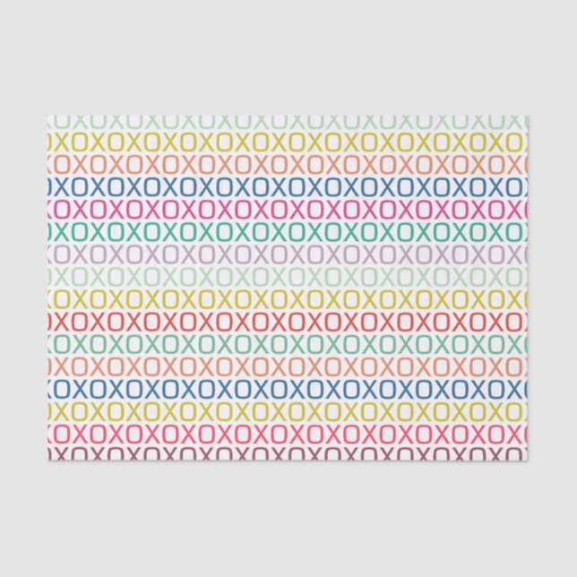 Colourful Hugs and Kisses Tissue Paper (Front)