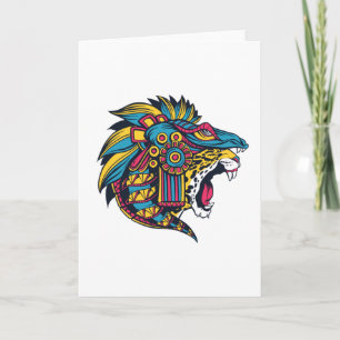 Colourful Huichol Jaguar Card