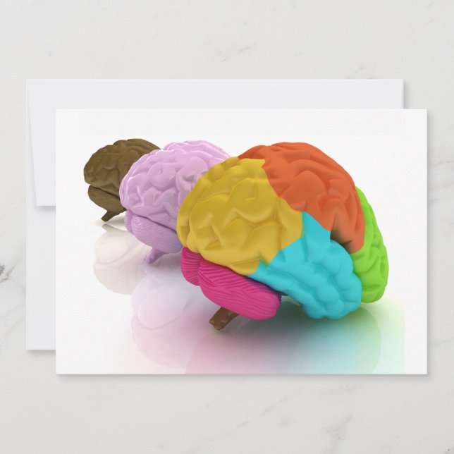 Colourful Human Brains Invitations (Front)