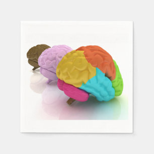 Colourful Human Brains Paper Napkins