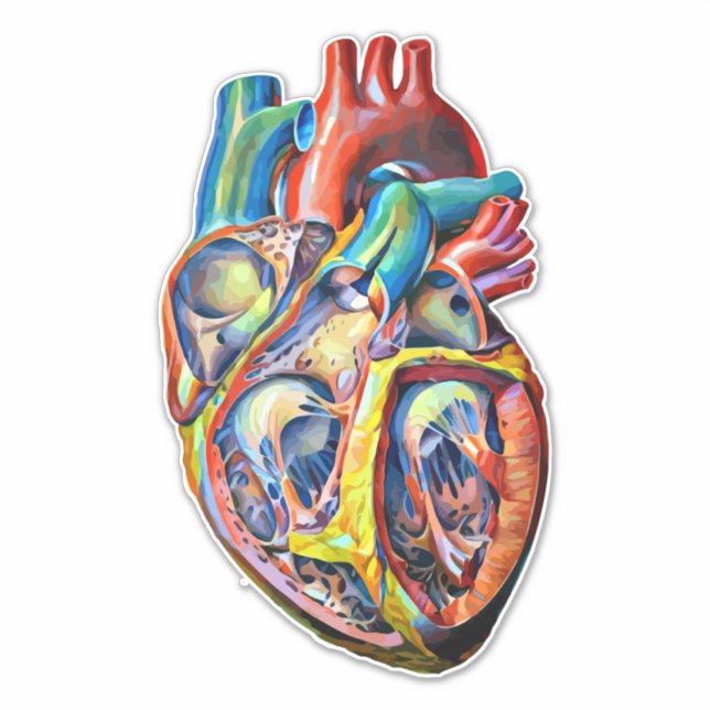 colourful human heart anatomy abstract art (Front)