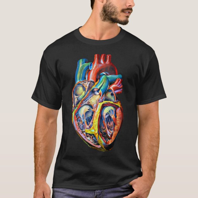 colourful human heart anatomy abstract art T-Shirt (Front)